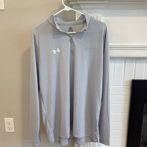 Under Armour Light Gray Performance Quarter Zip Pullover Large